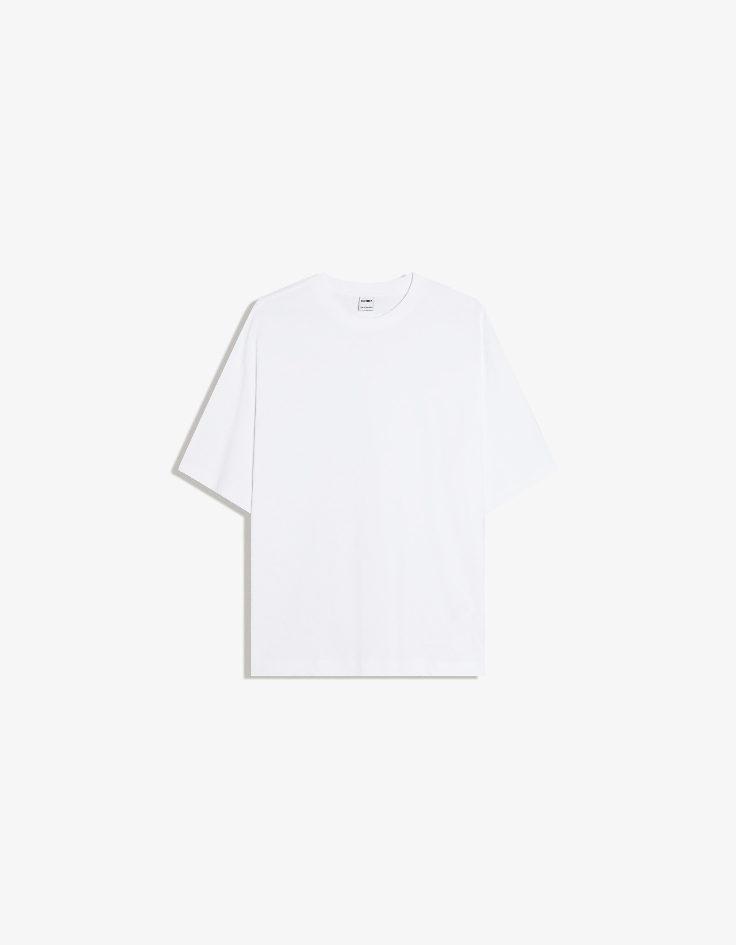 Bershka T-shirt boxy heavy — Blanc