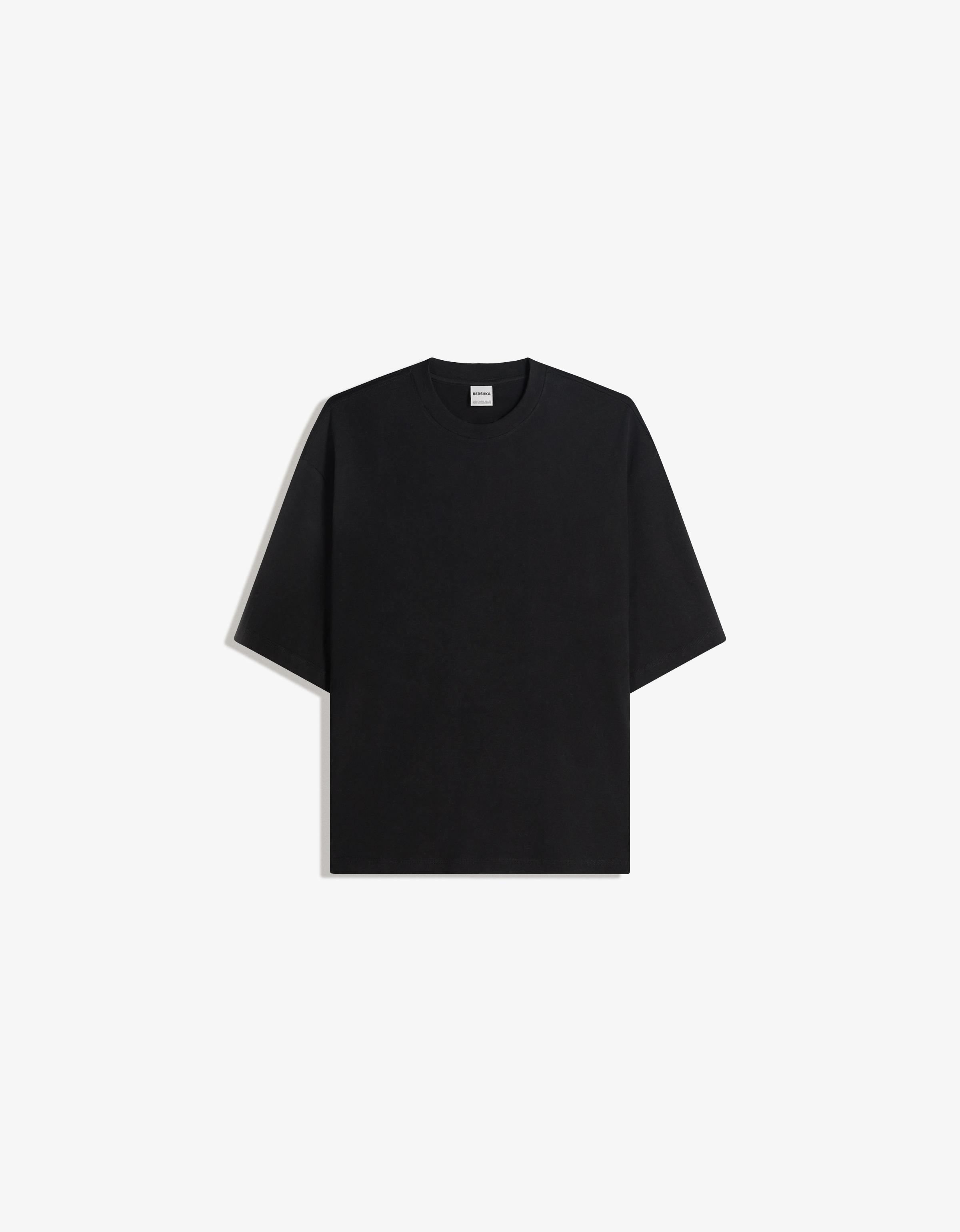 Bershka T-shirt boxy heavy — Noir