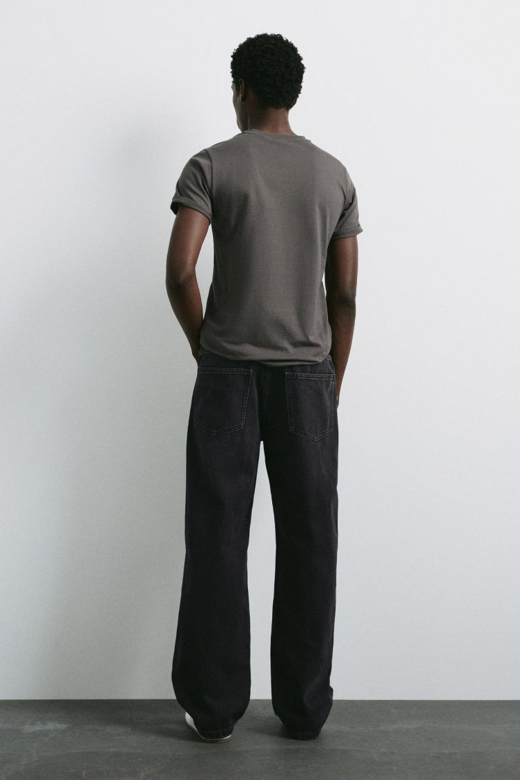 Pull&Bear Baggy Indigo Denim Jeans — Black
