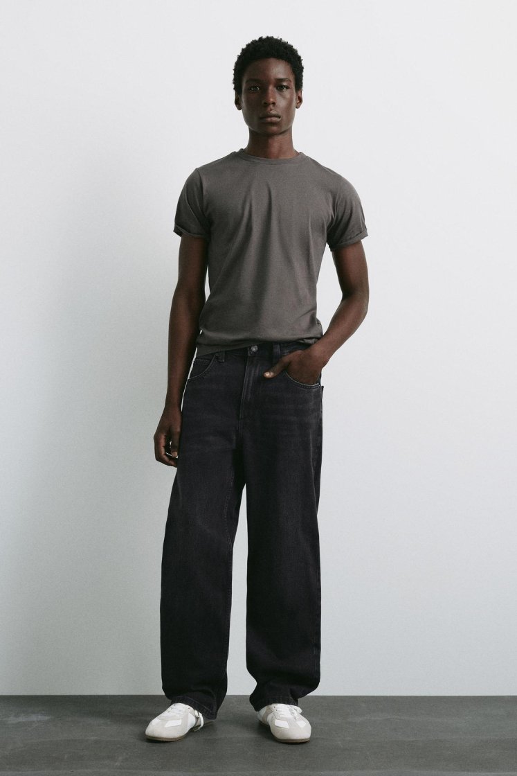 Pull&Bear Baggy Indigo Denim Jeans — Black