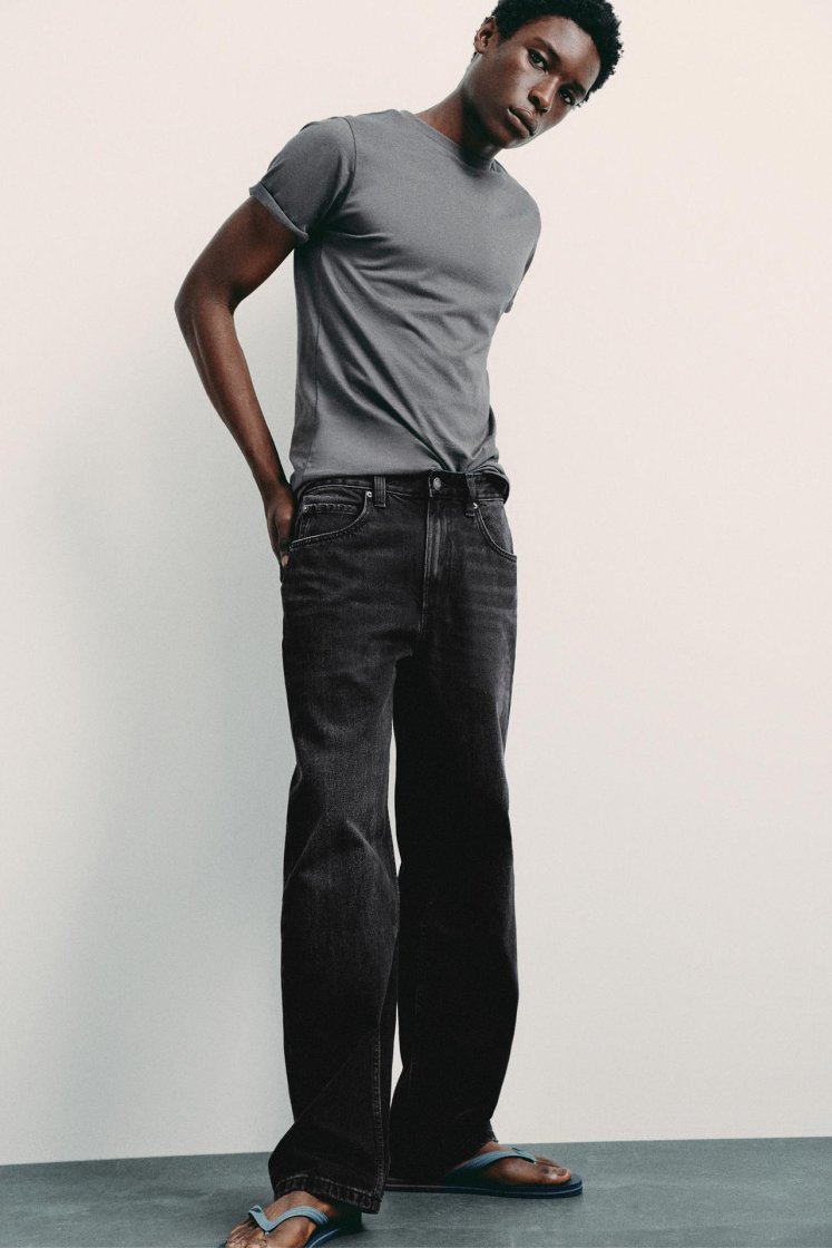 Pull&Bear Baggy Indigo Denim Jeans — Black