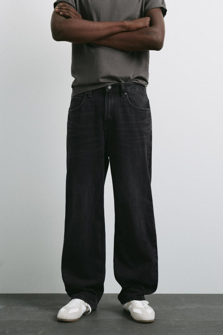 Pull&Bear Baggy Indigo Denim Jeans — Black