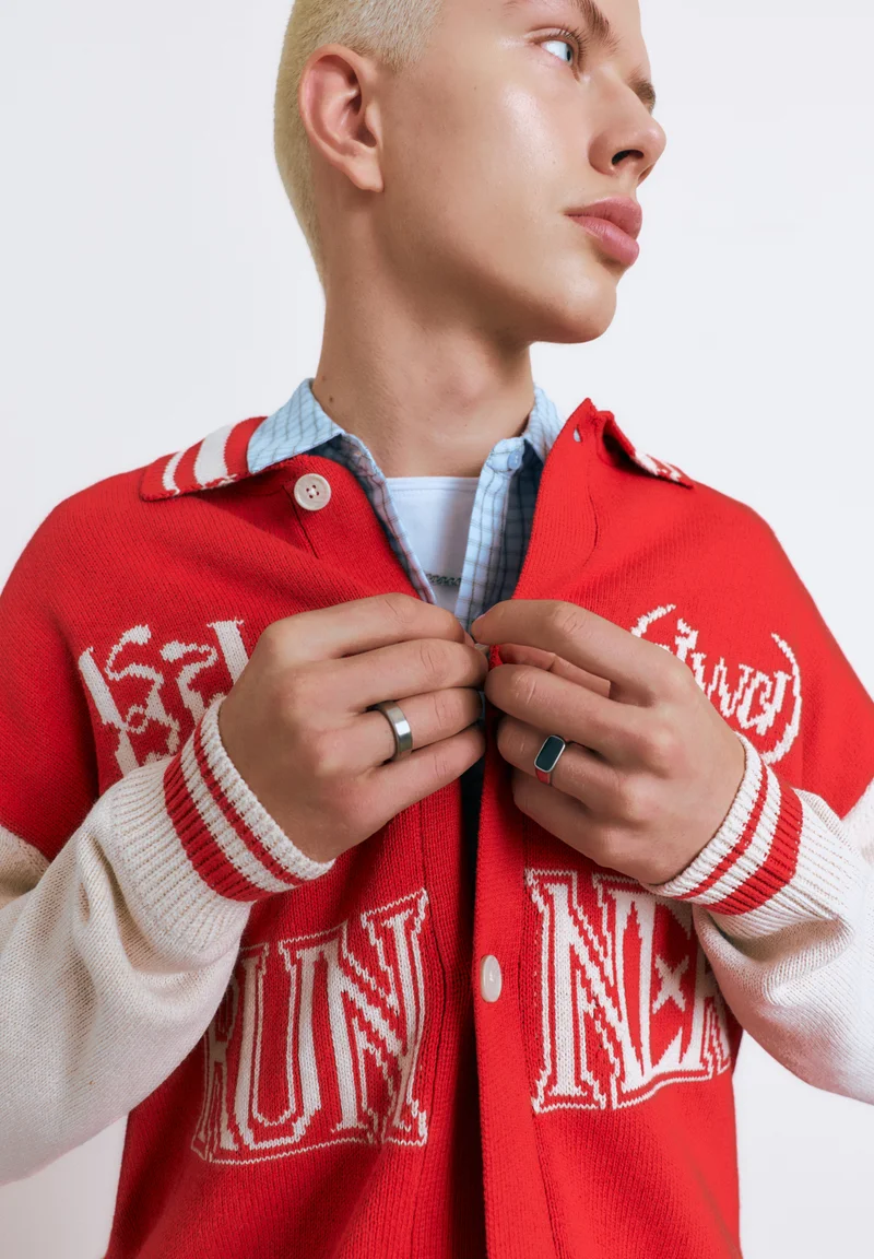 Pull&Bear Varsity Knit Cardigan