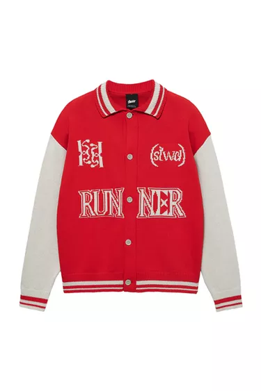 Pull&Bear Varsity Knit Cardigan