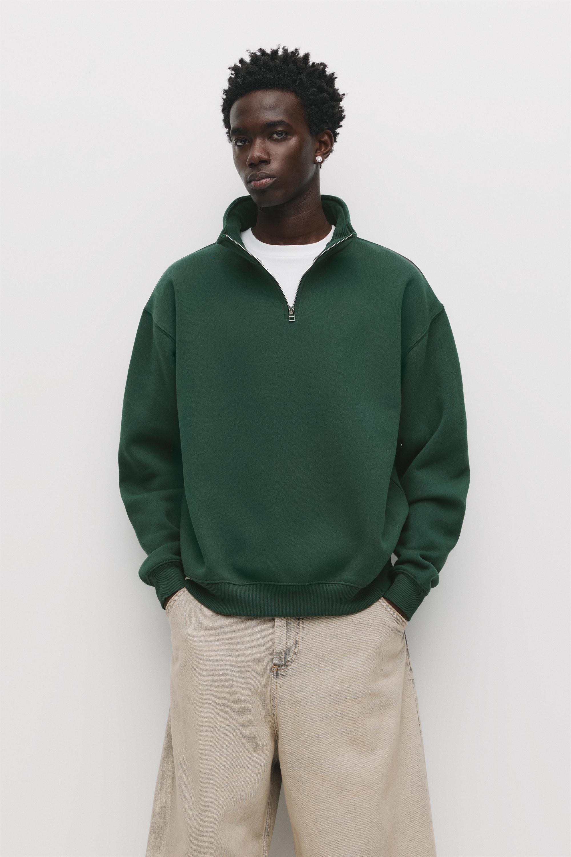 Sudadera básica cuello cremallera