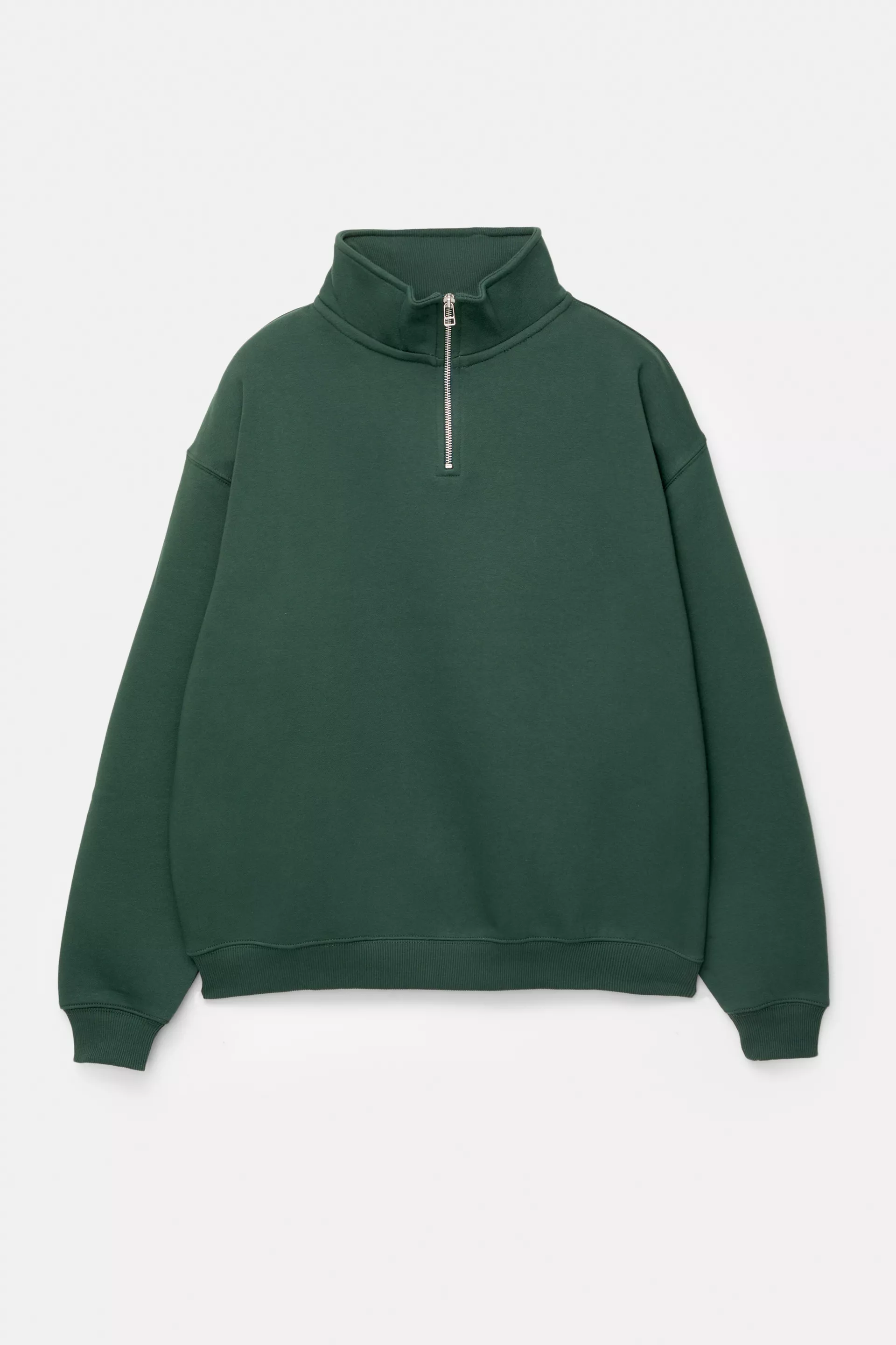 Sudadera básica cuello cremallera