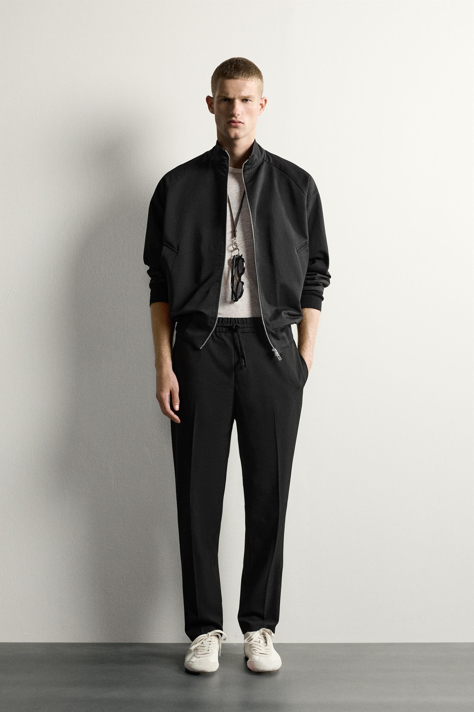 Zara COMFORT JOGGER WAIST PANTS — Black