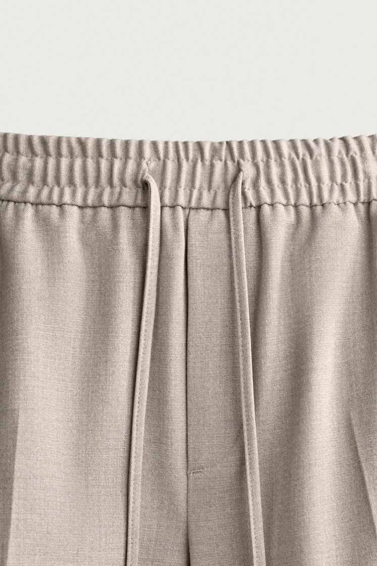 Zara COMFORT JOGGER WAIST PANTS — Beige marl
