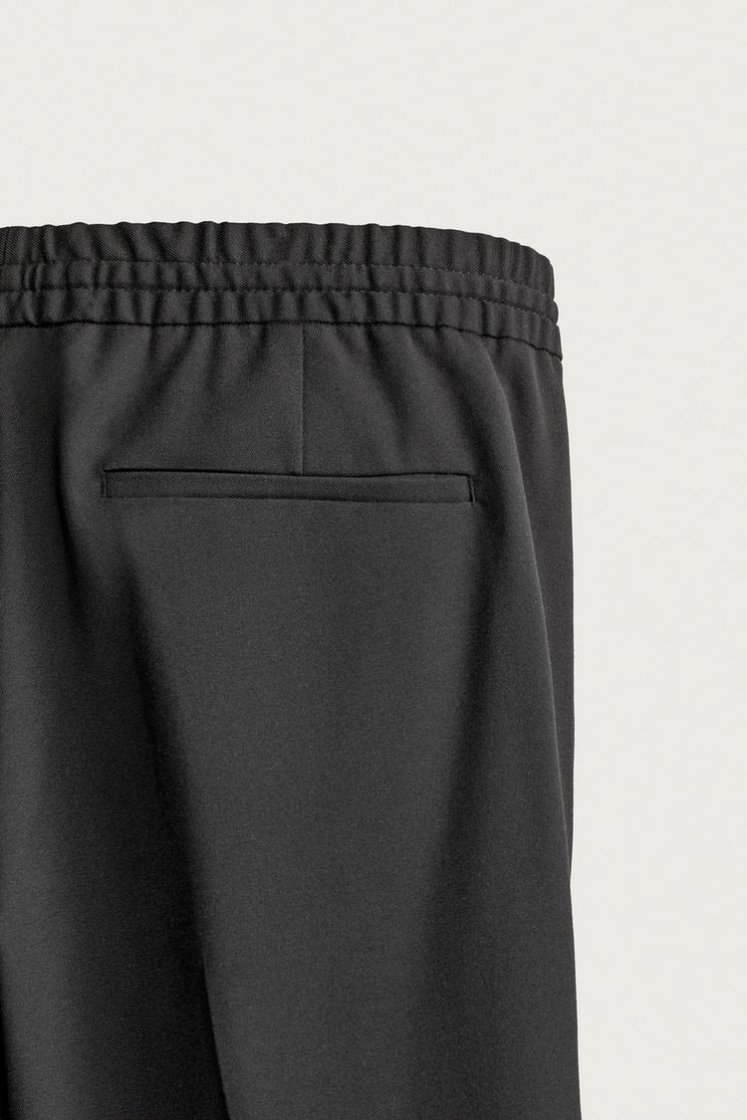 Zara COMFORT JOGGER WAIST PANTS — Black