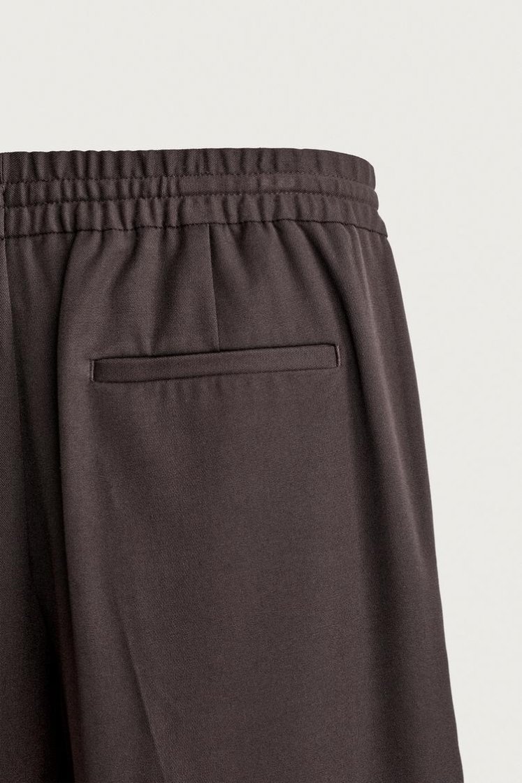 Zara COMFORT JOGGER WAIST PANTS — Chocolate