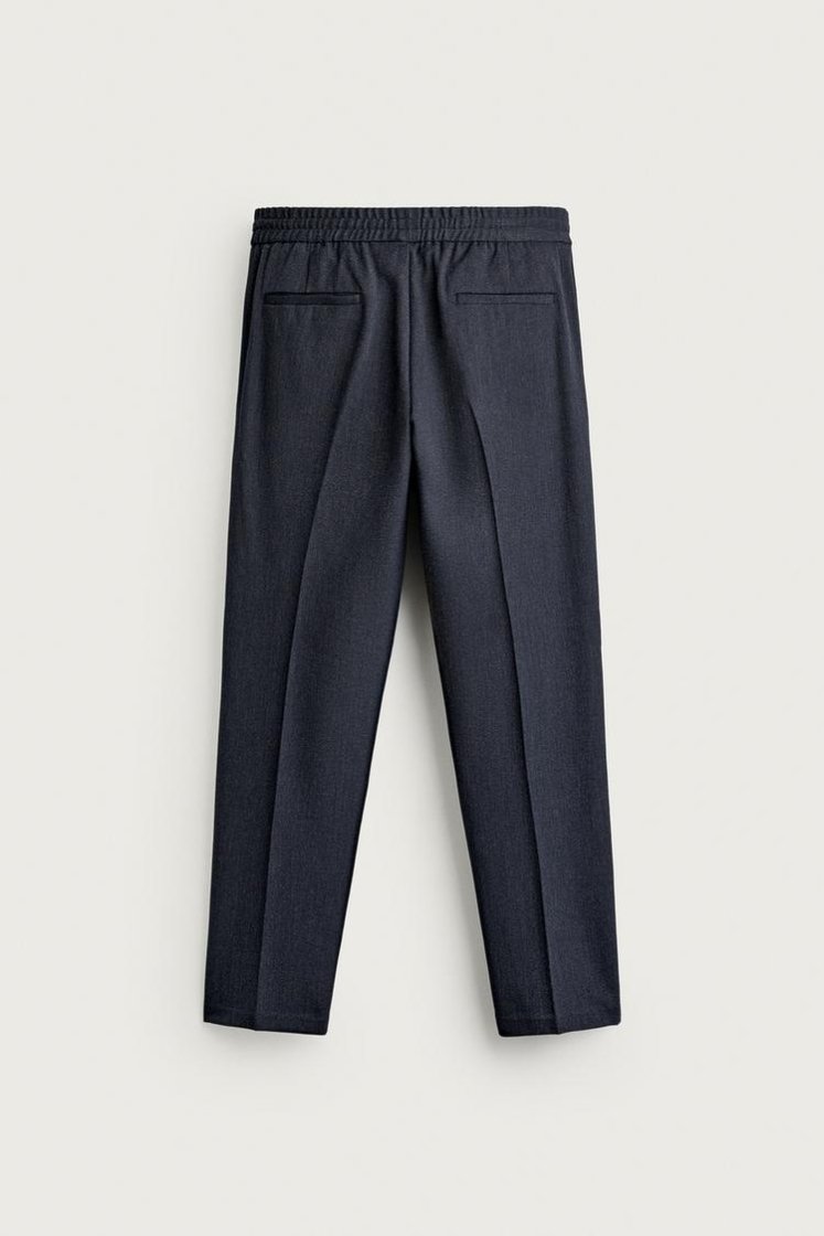 Zara COMFORT JOGGER WAIST PANTS — Dark gray marl