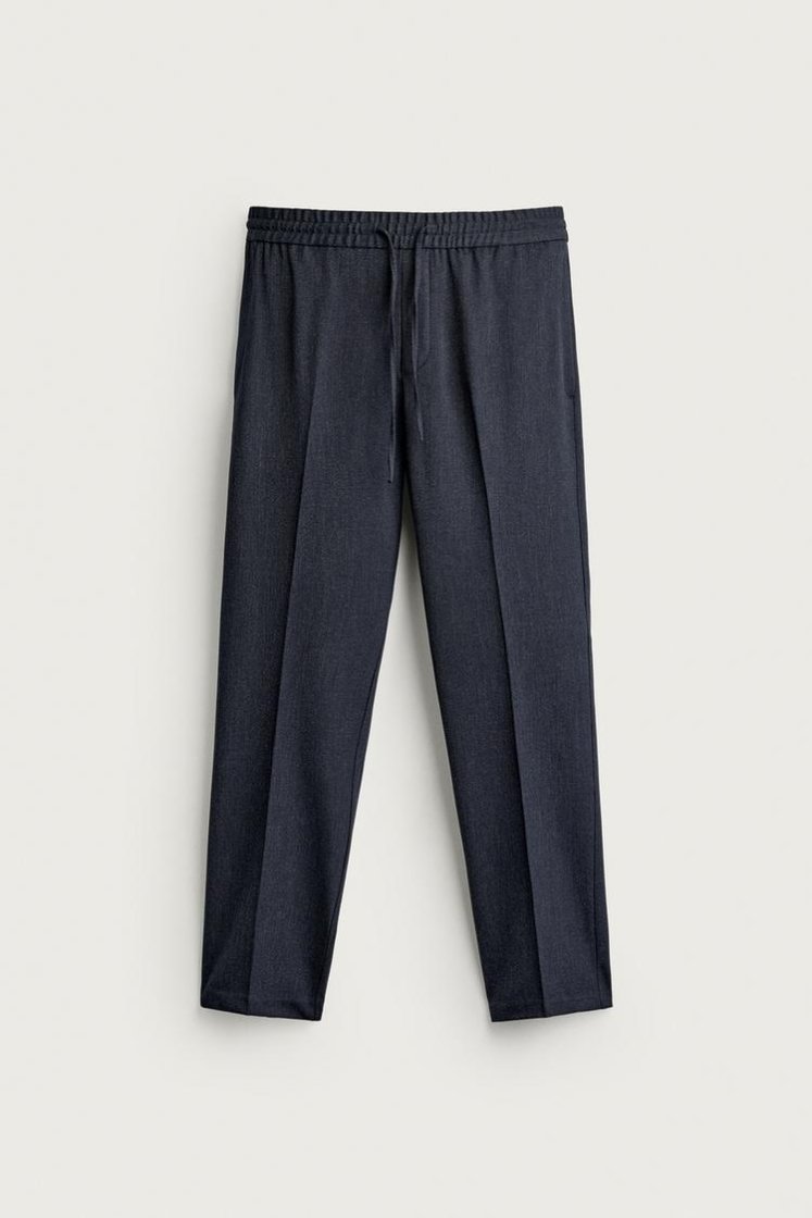 Zara COMFORT JOGGER WAIST PANTS — Dark gray marl