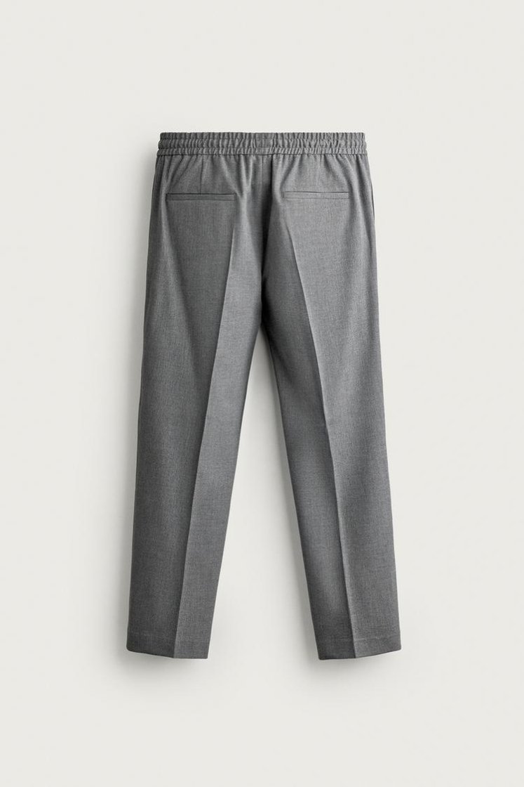 Zara COMFORT JOGGER WAIST PANTS — Gray marl