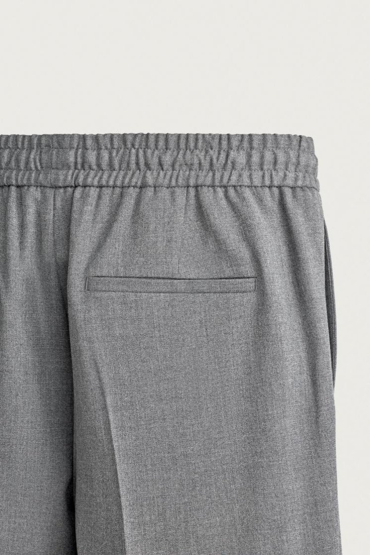 Zara COMFORT JOGGER WAIST PANTS — Gray marl