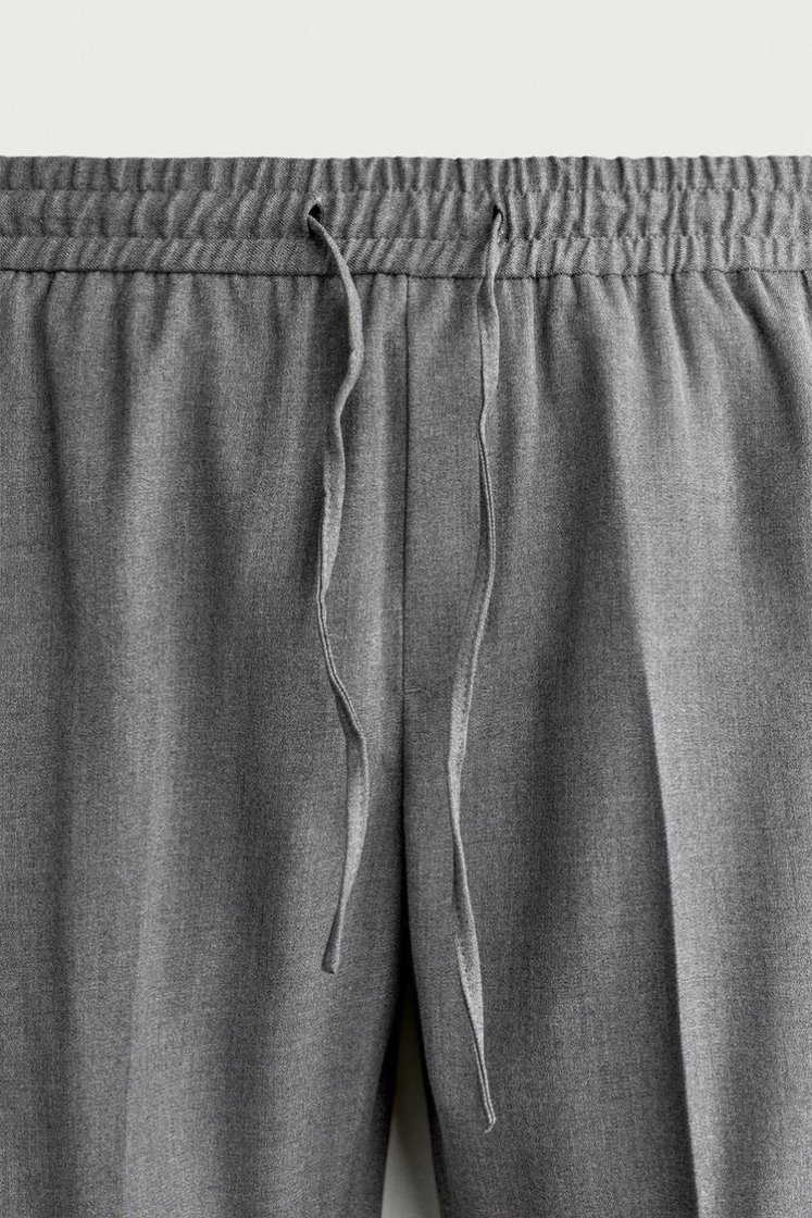 Zara COMFORT JOGGER WAIST PANTS — Gray marl