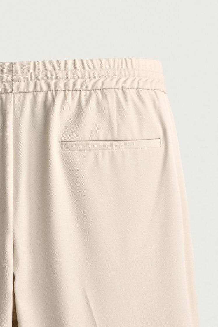 Zara COMFORT JOGGER WAIST PANTS — Mid-ecru