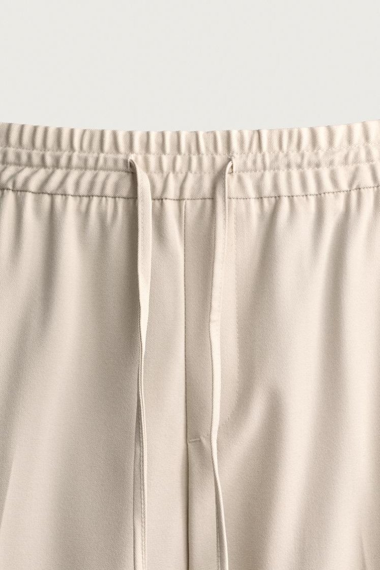 Zara COMFORT JOGGER WAIST PANTS — Mid-ecru