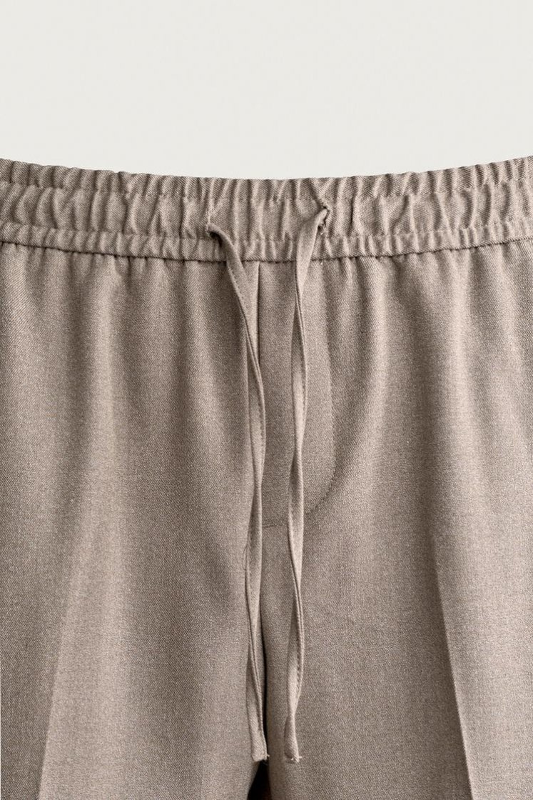 Zara COMFORT JOGGER WAIST PANTS — taupe brown
