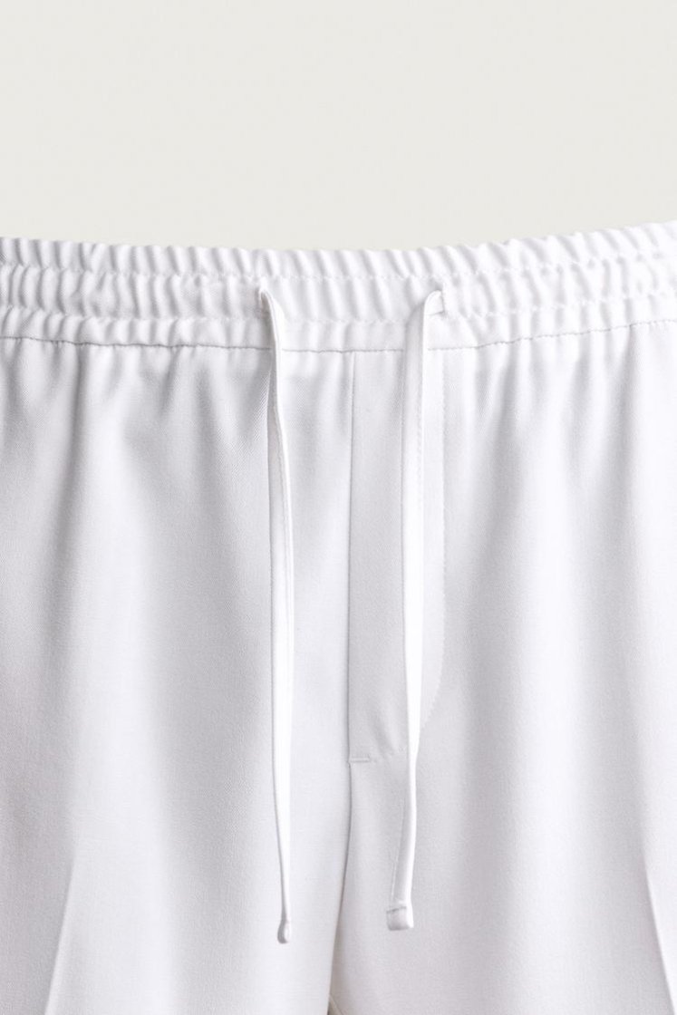 Zara COMFORT JOGGER WAIST PANTS — White