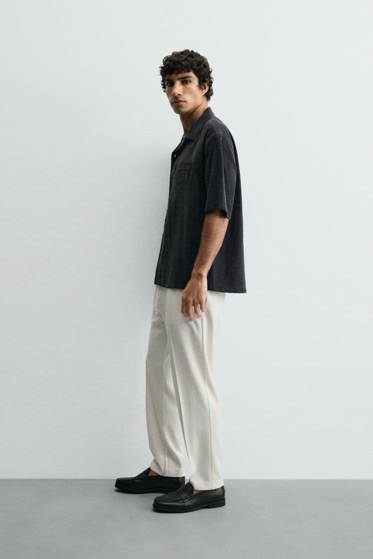 Zara COMFORT JOGGER WAIST PANTS — White