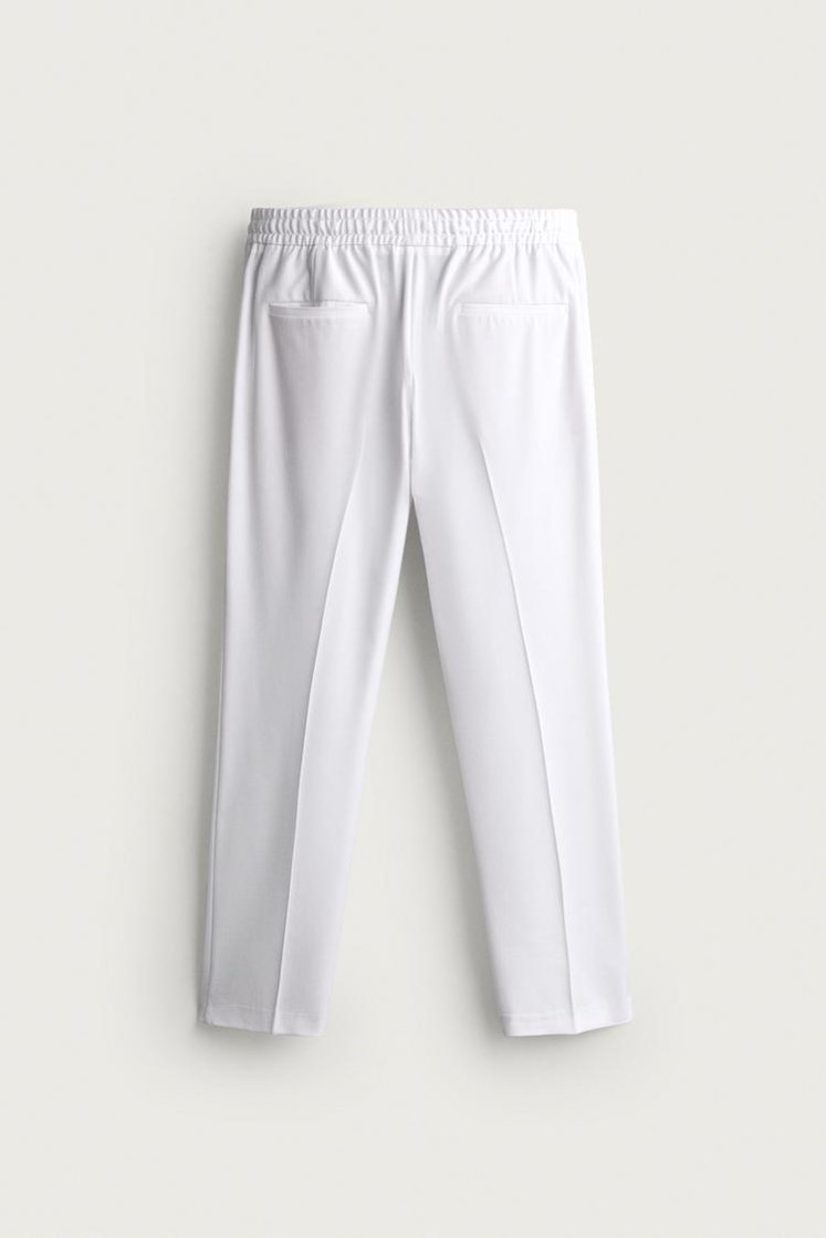 Zara COMFORT JOGGER WAIST PANTS — White
