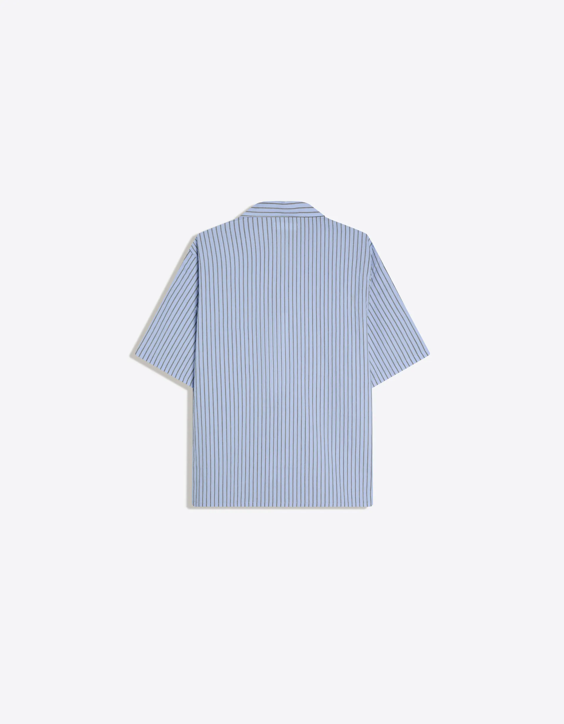 Bershka Chemise à rayures manches courtes — Bleu clair