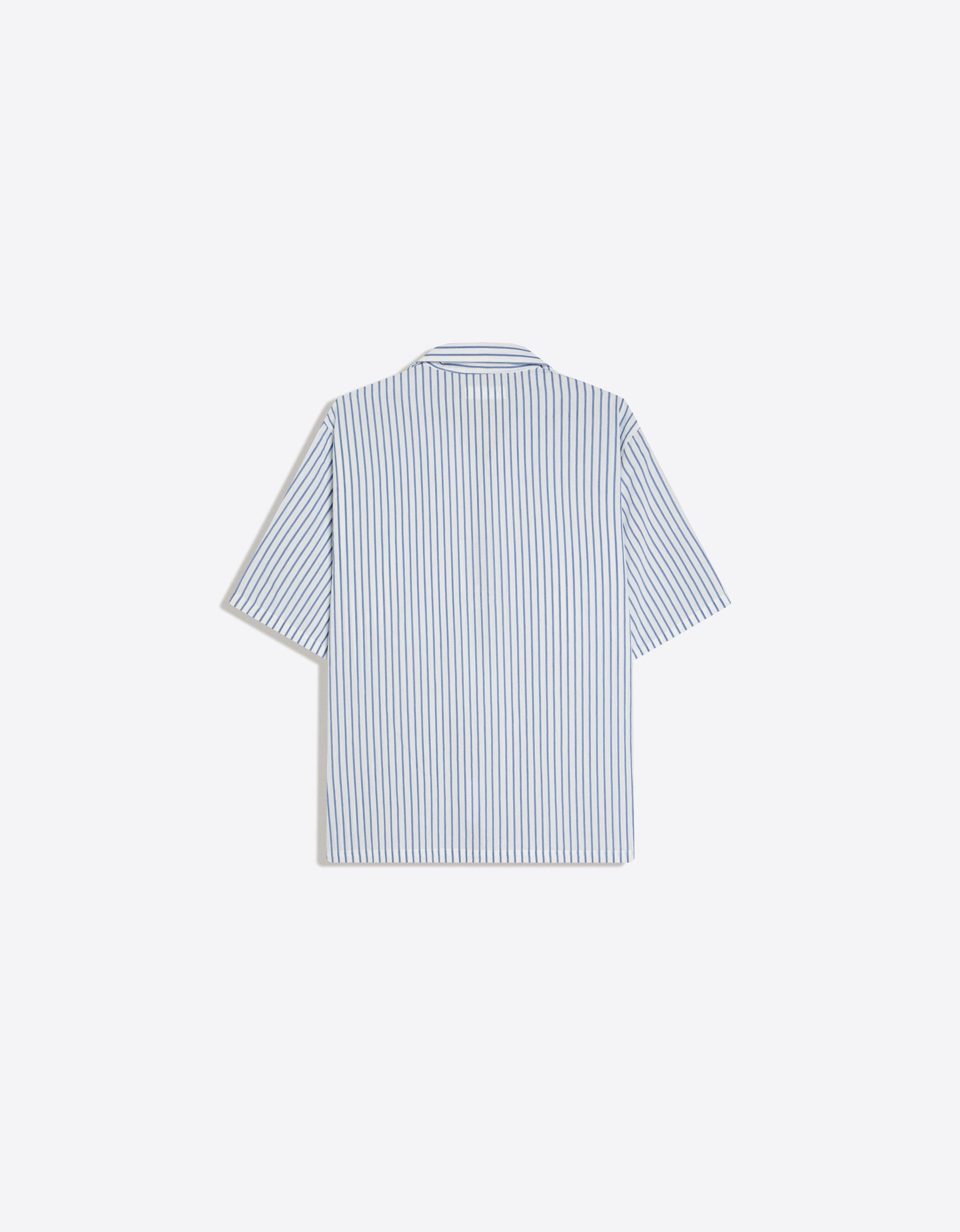 Bershka Chemise à rayures manches courtes — Écru