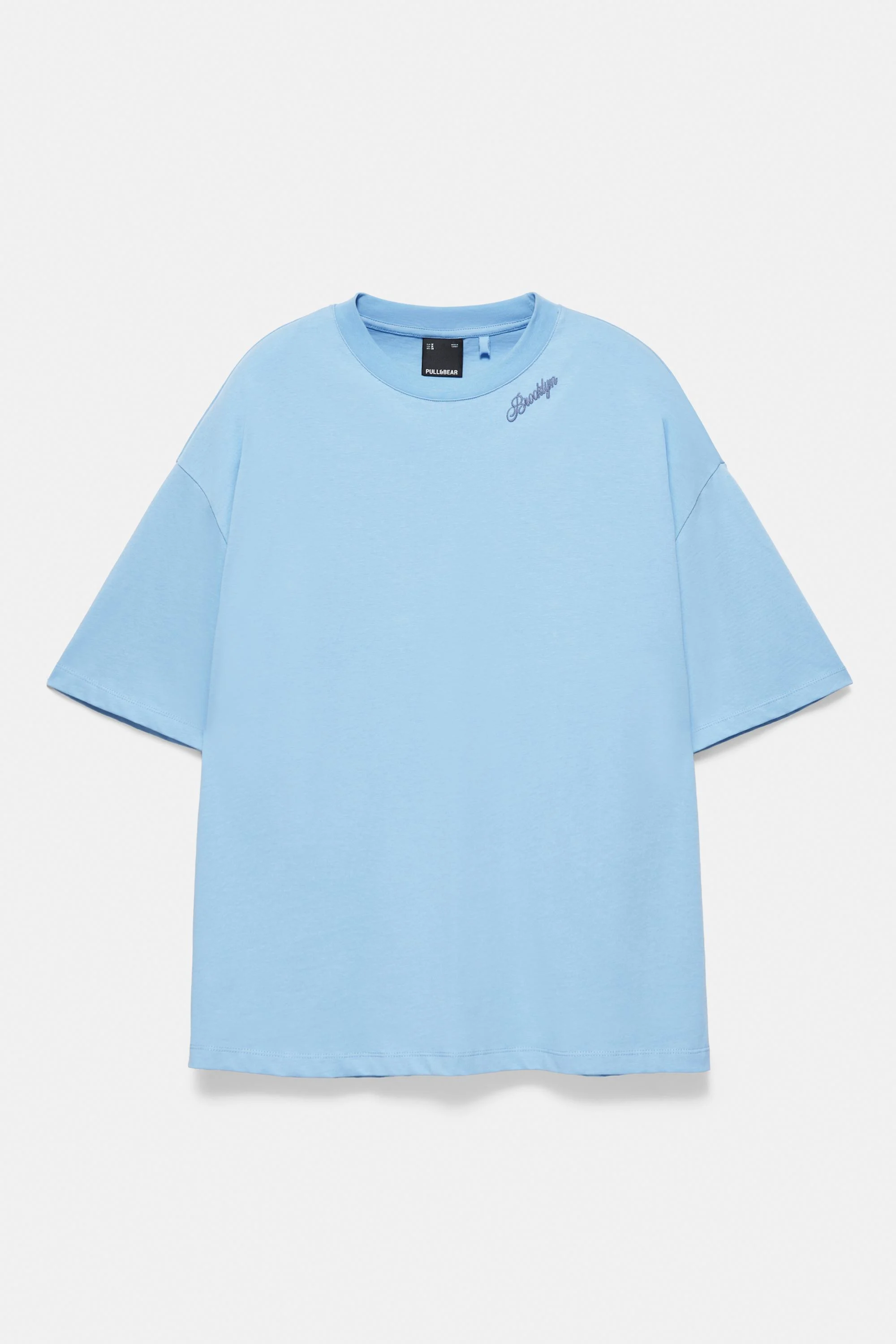 Pull&Bear Oversized Brooklyn T-shirt — Sky Blue