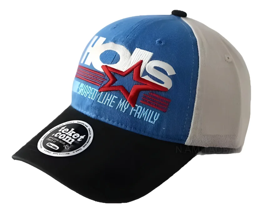 Embroidered Two-Tone Cap — Blue