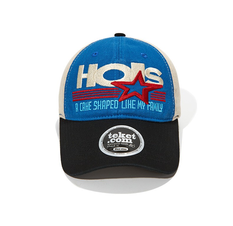Embroidered Two-Tone Cap — Blue