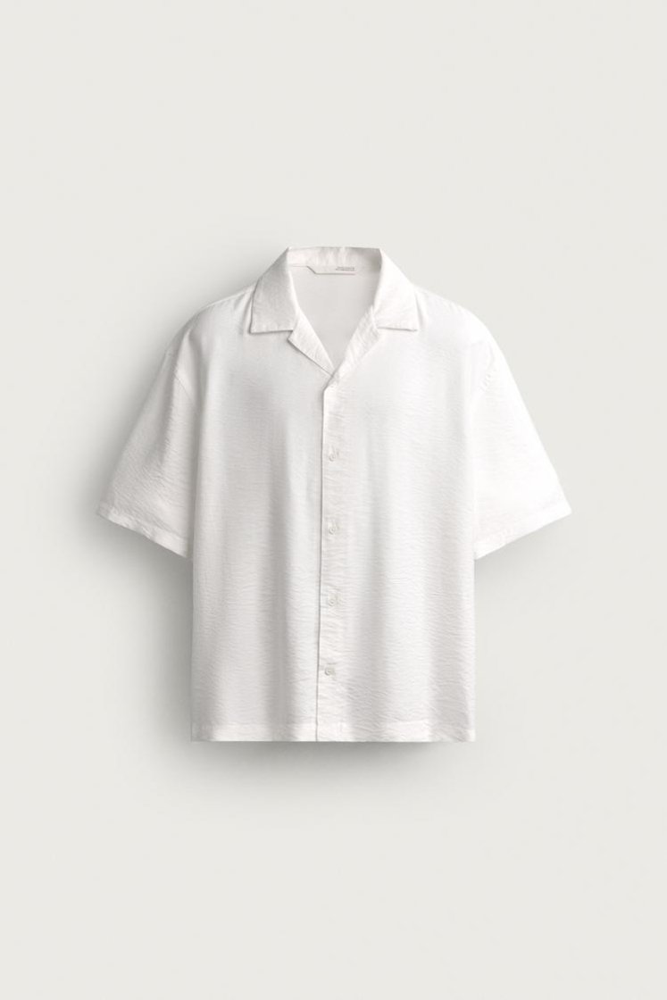 Zara CHEMISE RELAXED FIT À RAYURES — Blanc