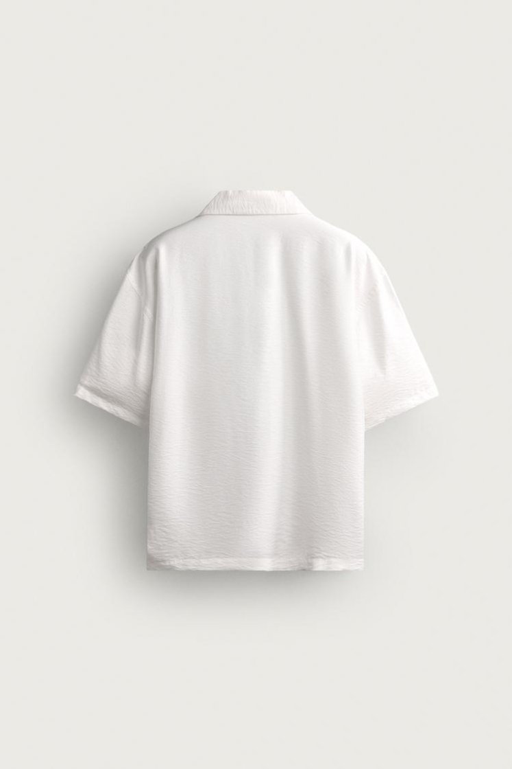 Zara CHEMISE RELAXED FIT À RAYURES — Blanc