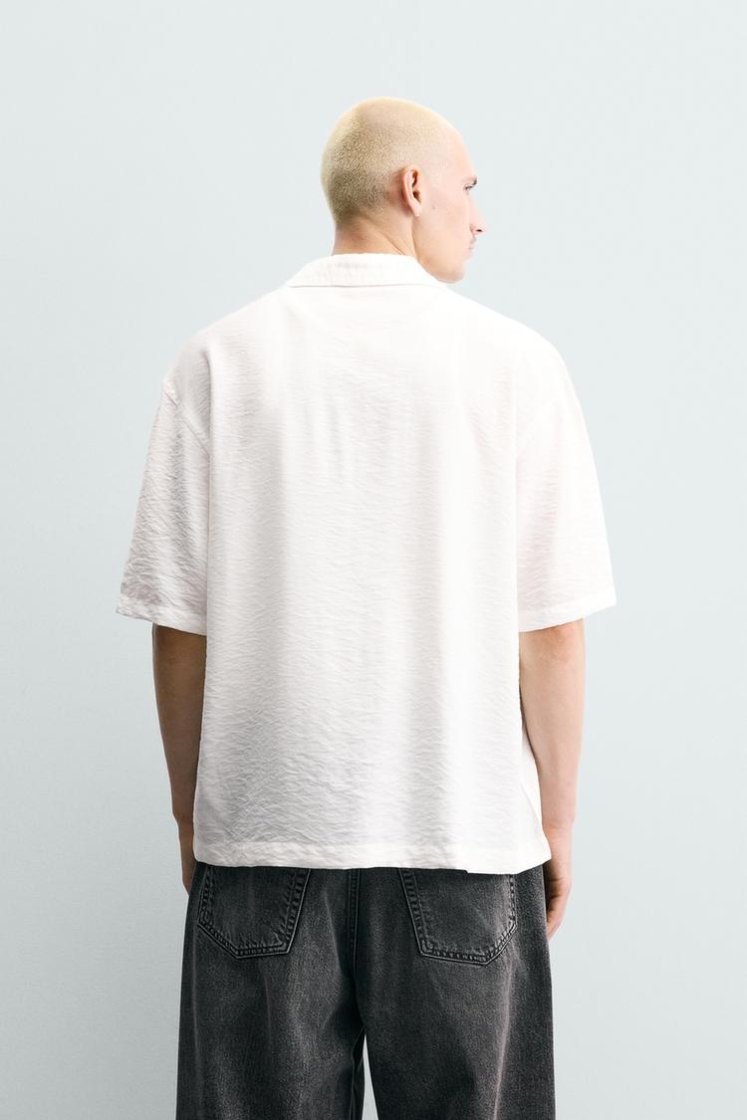 Zara CHEMISE RELAXED FIT À RAYURES — Blanc