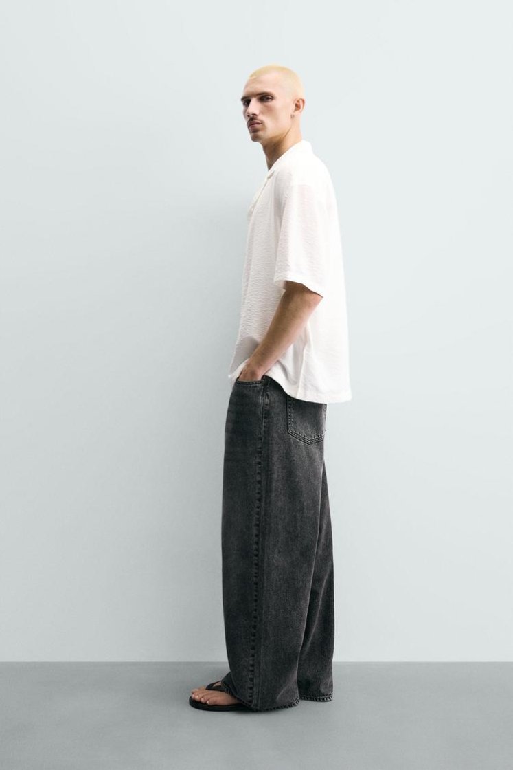 Zara CHEMISE RELAXED FIT À RAYURES — Blanc