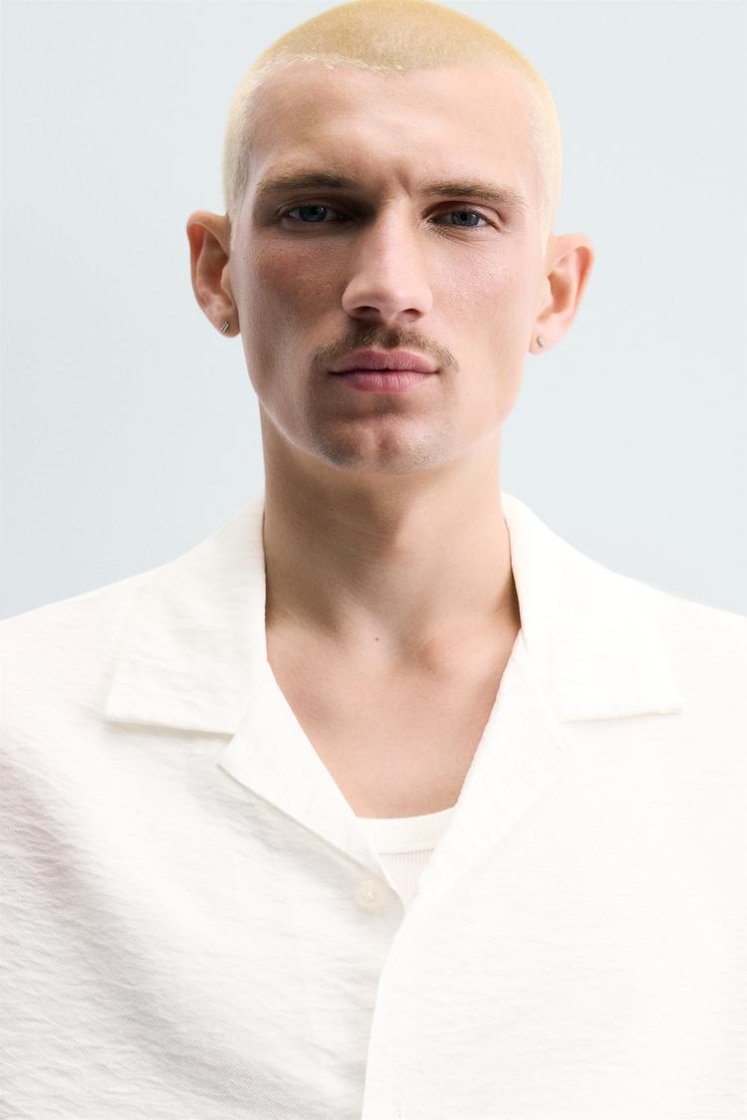 Zara CHEMISE RELAXED FIT À RAYURES — Blanc