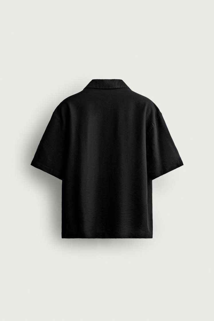 Zara CHEMISE RELAXED FIT À RAYURES — Noir