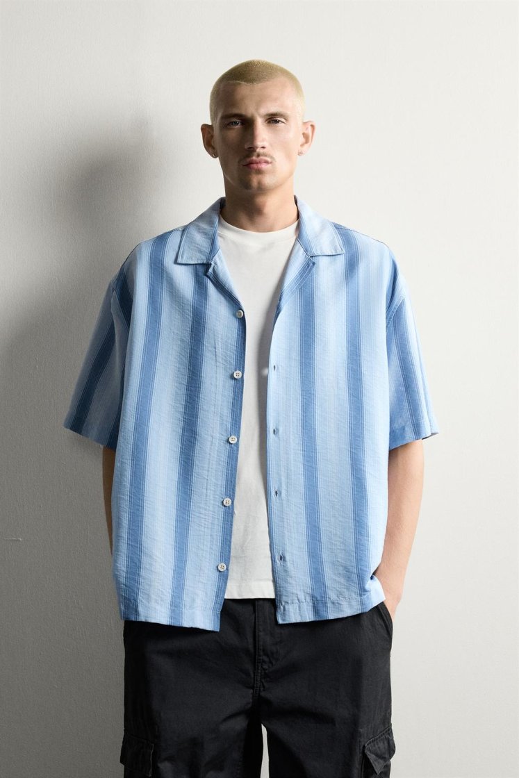 Zara CHEMISE RELAXED FIT À RAYURES — rayures