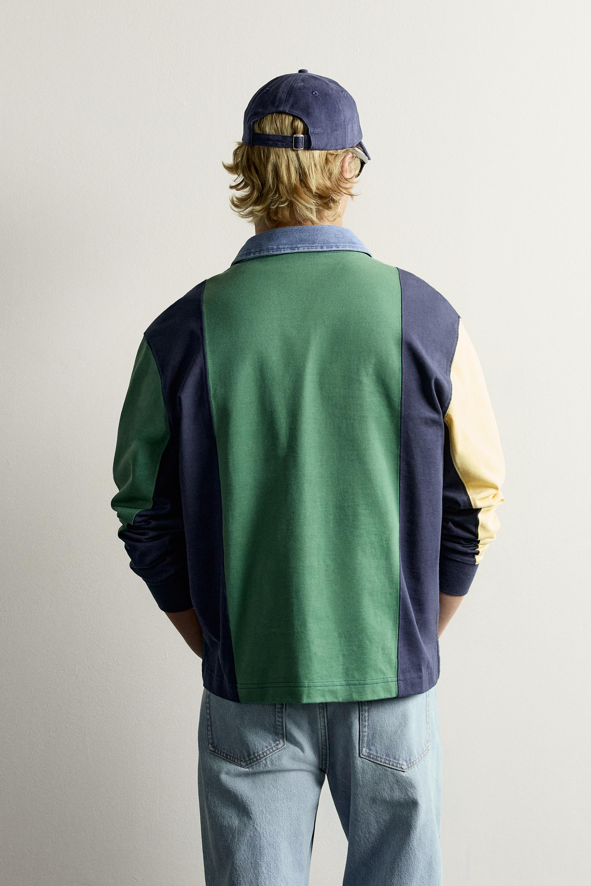 Zara POLO RAYURES COL CONTRASTE FRUIT OF THE LOOM ™ — Multicolore