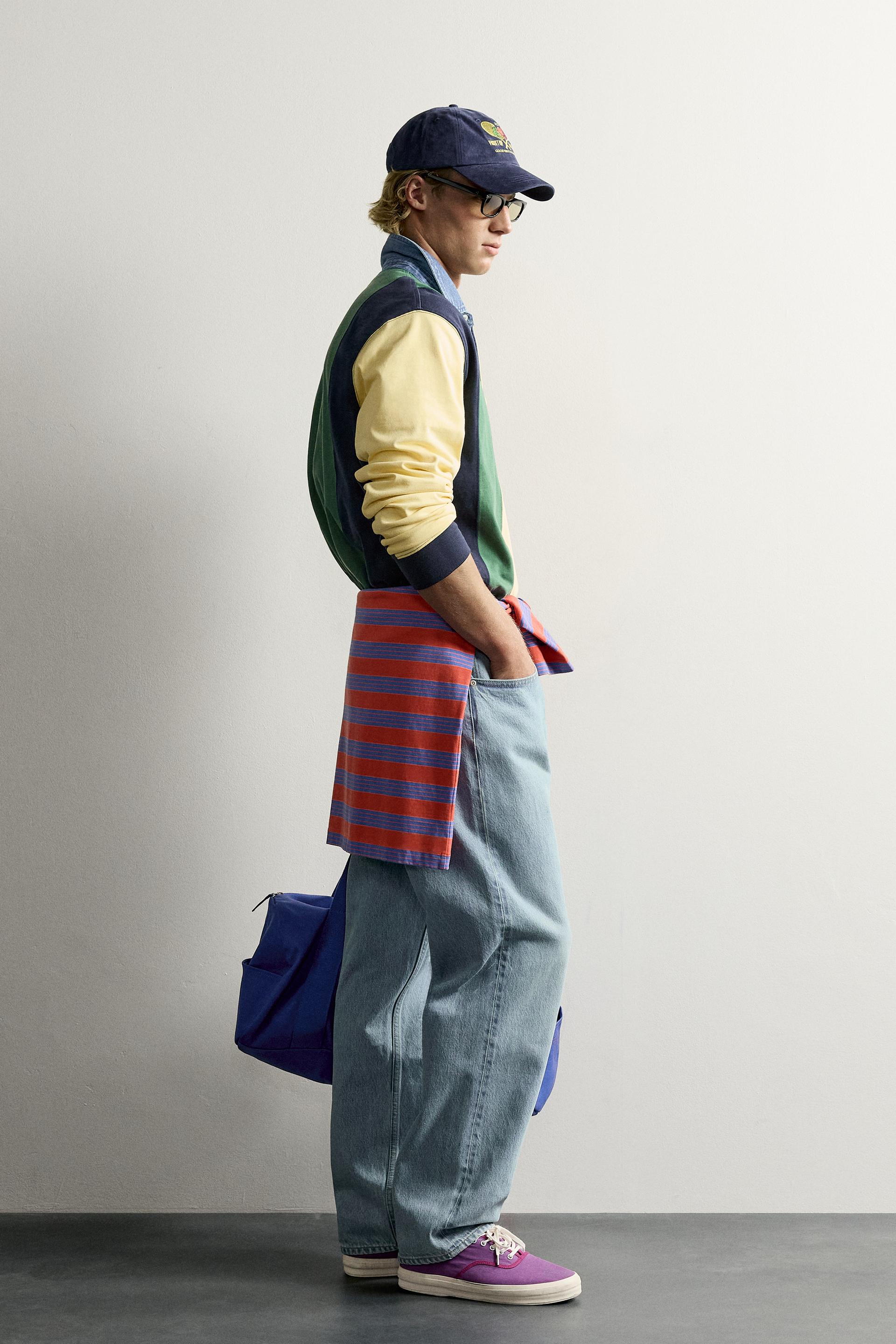 Zara POLO RAYURES COL CONTRASTE FRUIT OF THE LOOM ™ — Multicolore