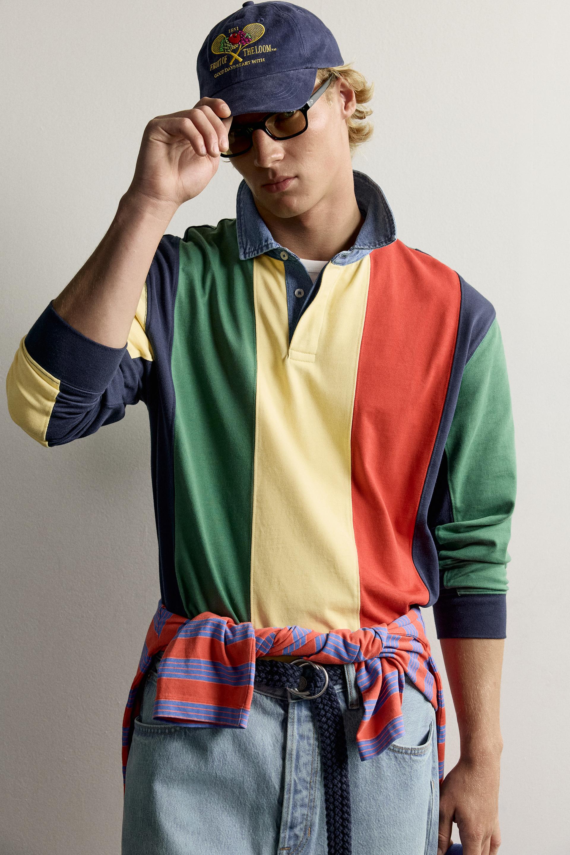 Zara POLO RAYURES COL CONTRASTE FRUIT OF THE LOOM ™ — Multicolore