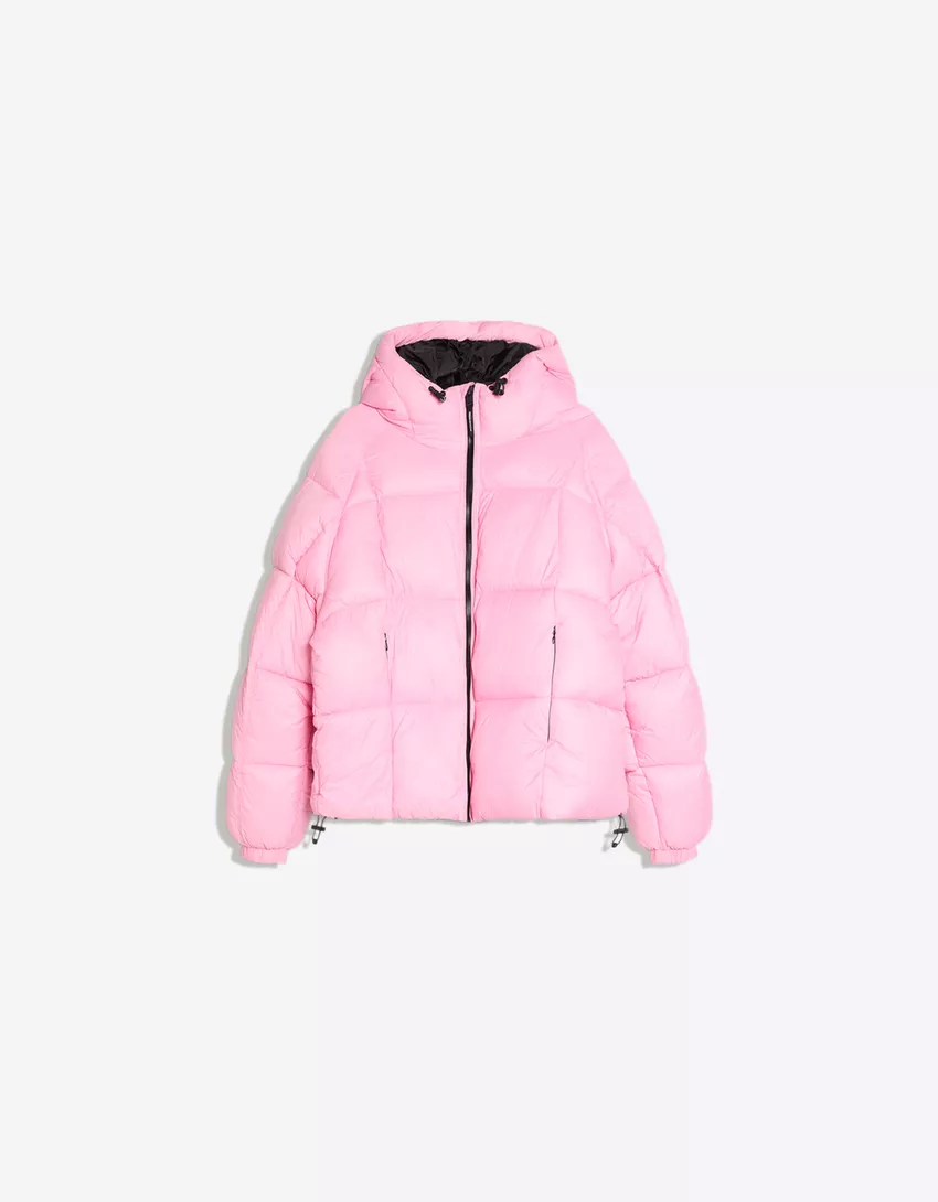 Bershka Pink Puffer Jacket — Pink