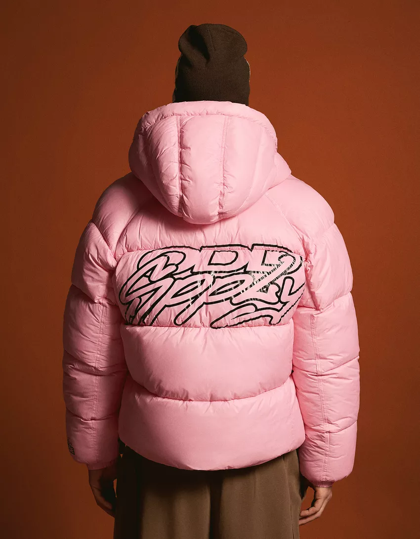 Bershka Pink Puffer Jacket — Pink