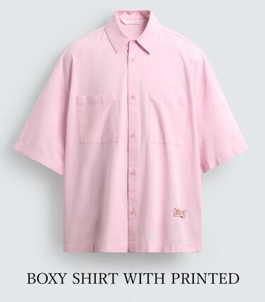 Zara Boxy Fit Printed Shirt — Pink