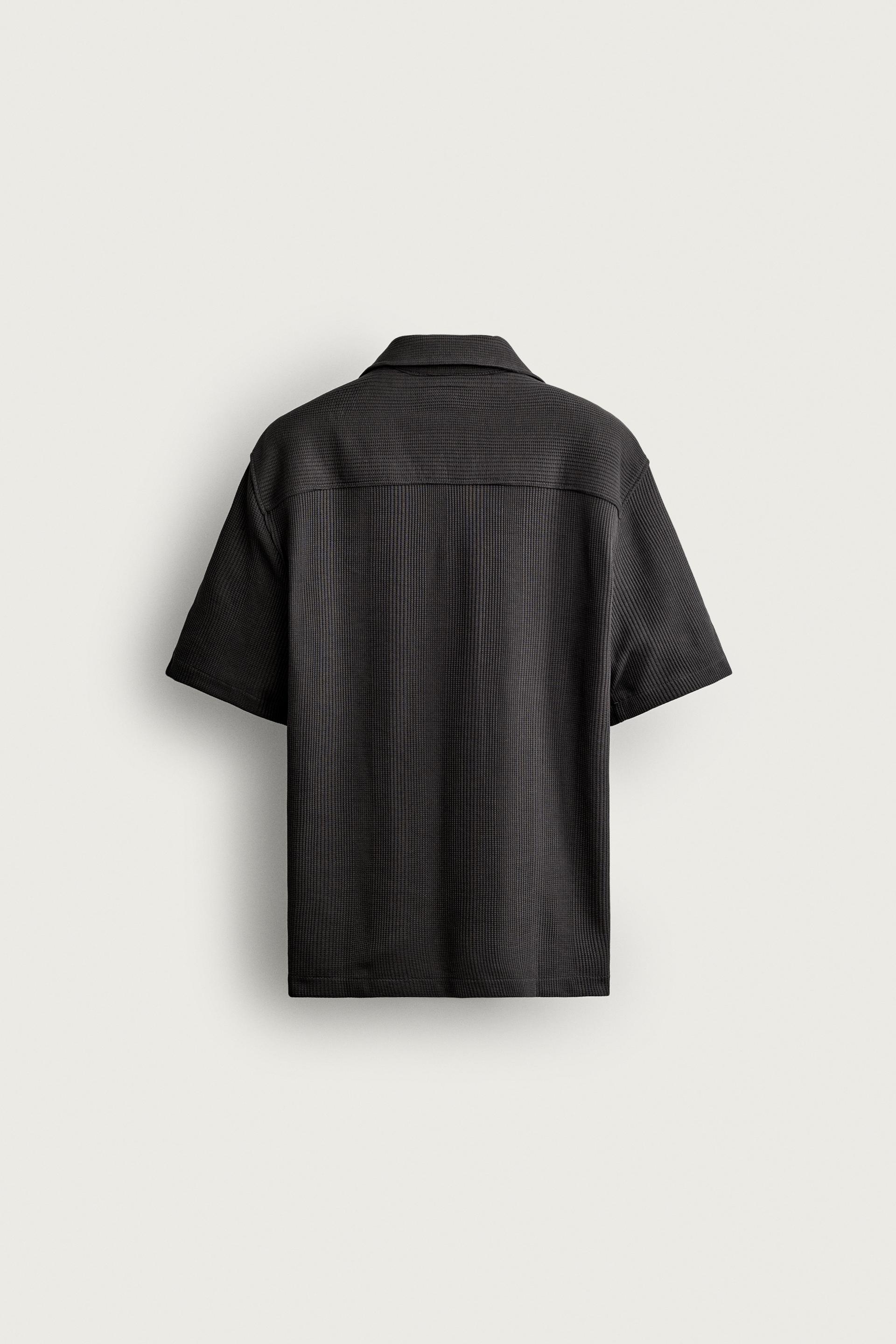 Zara TEXTURED REGULAR FIT SHIRT — Charcoal