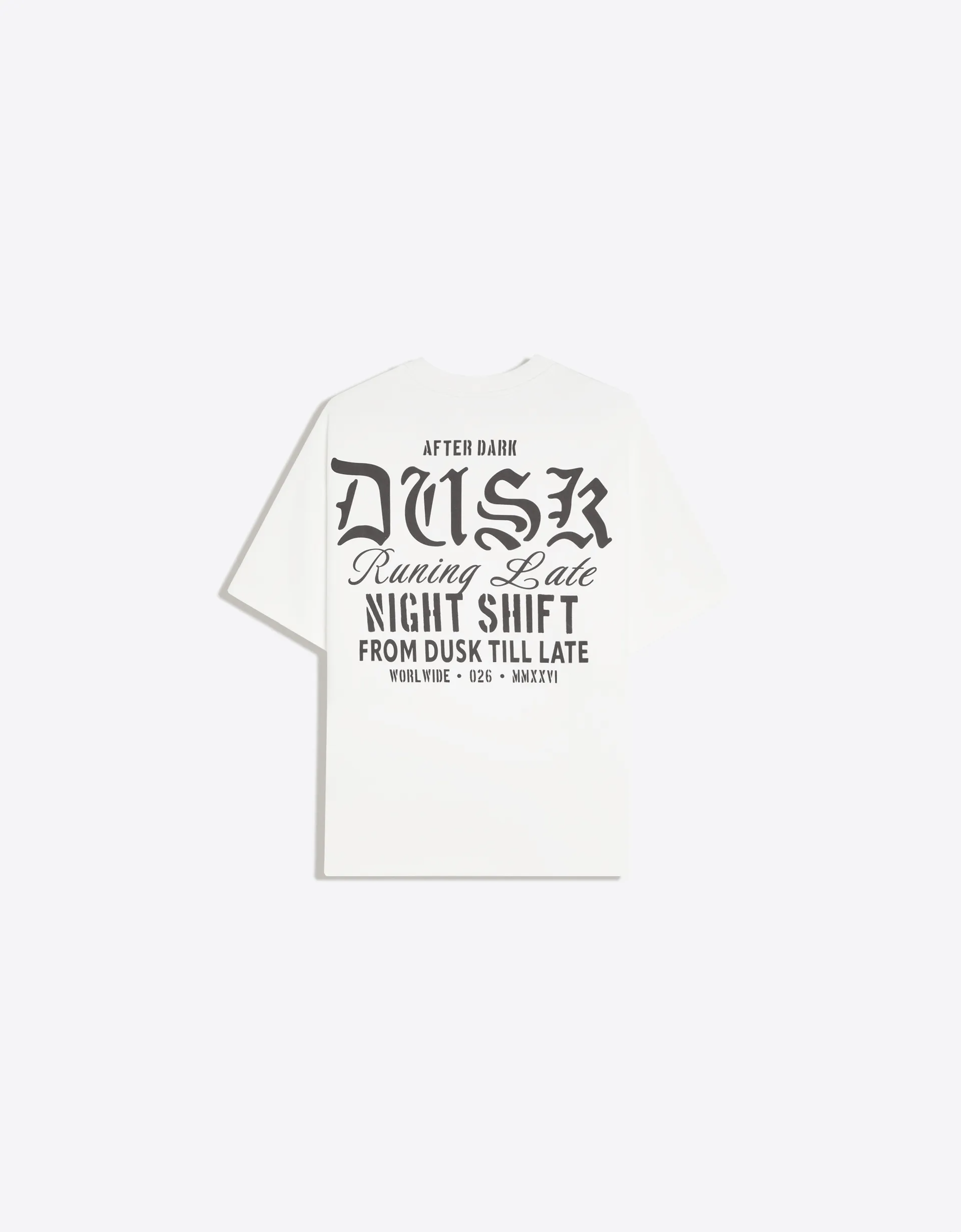 Bershka Printed short sleeve plush T-shirt — Off white