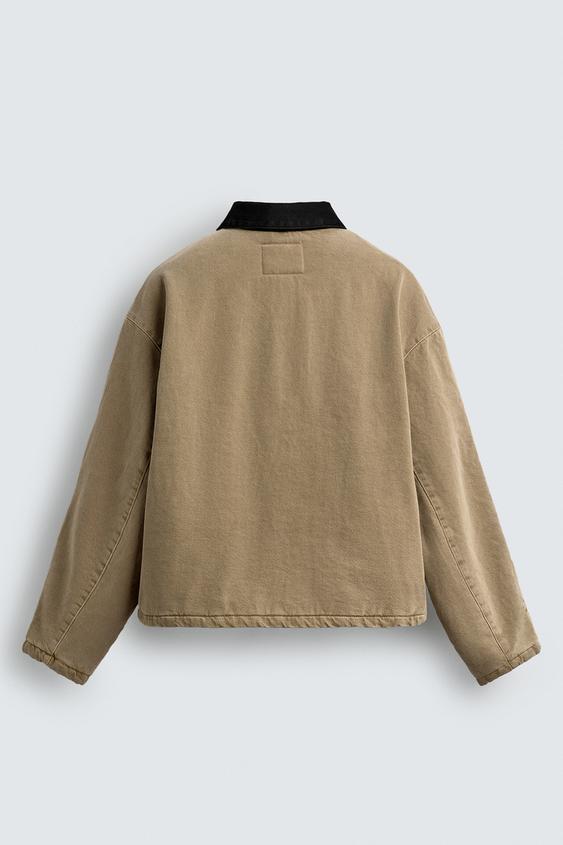 Oversized Toggle Closure Jacket — Khaki