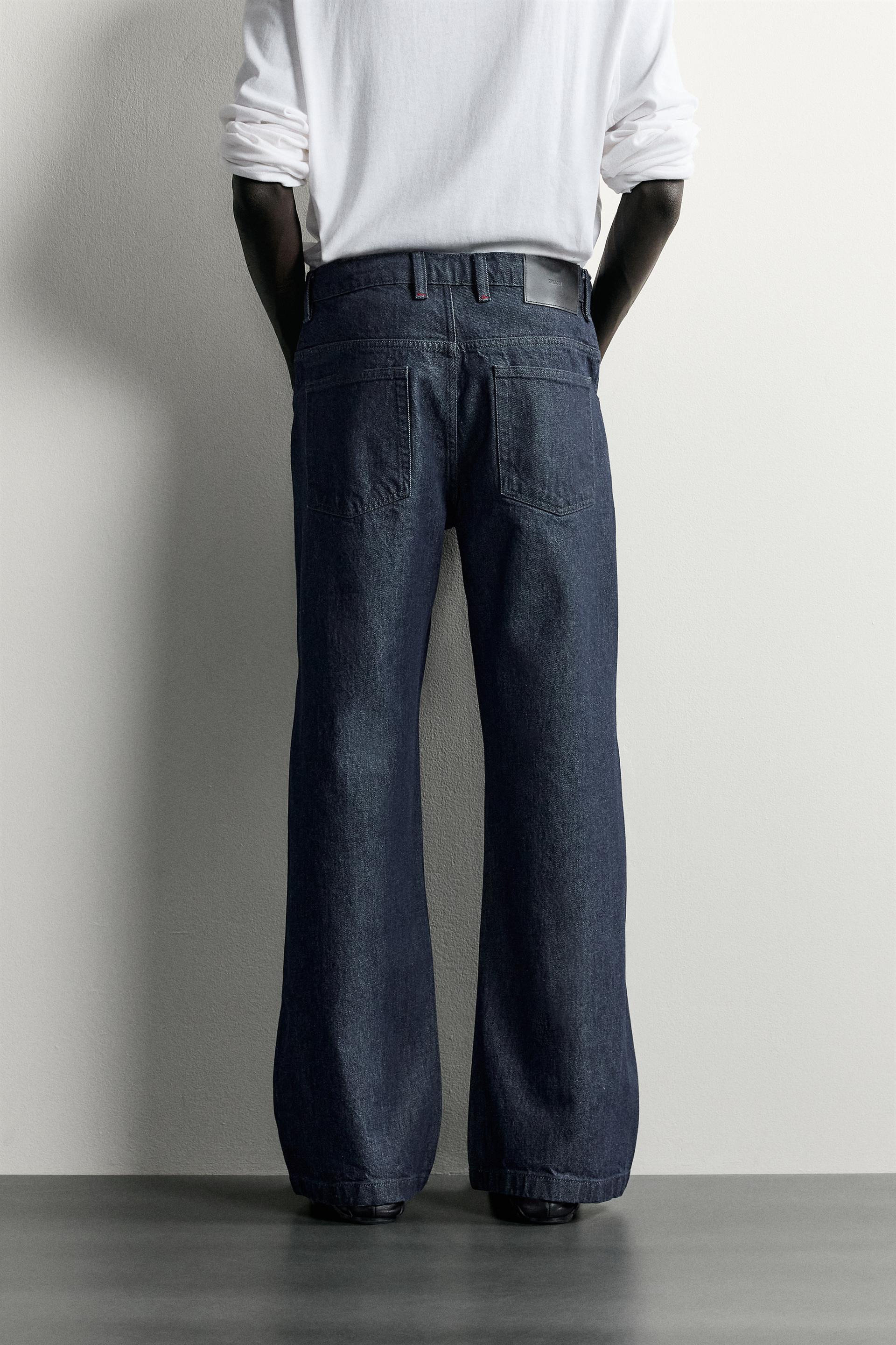 Zara JEANS RELAXED FIT COSTURA GIRADA — Indigo