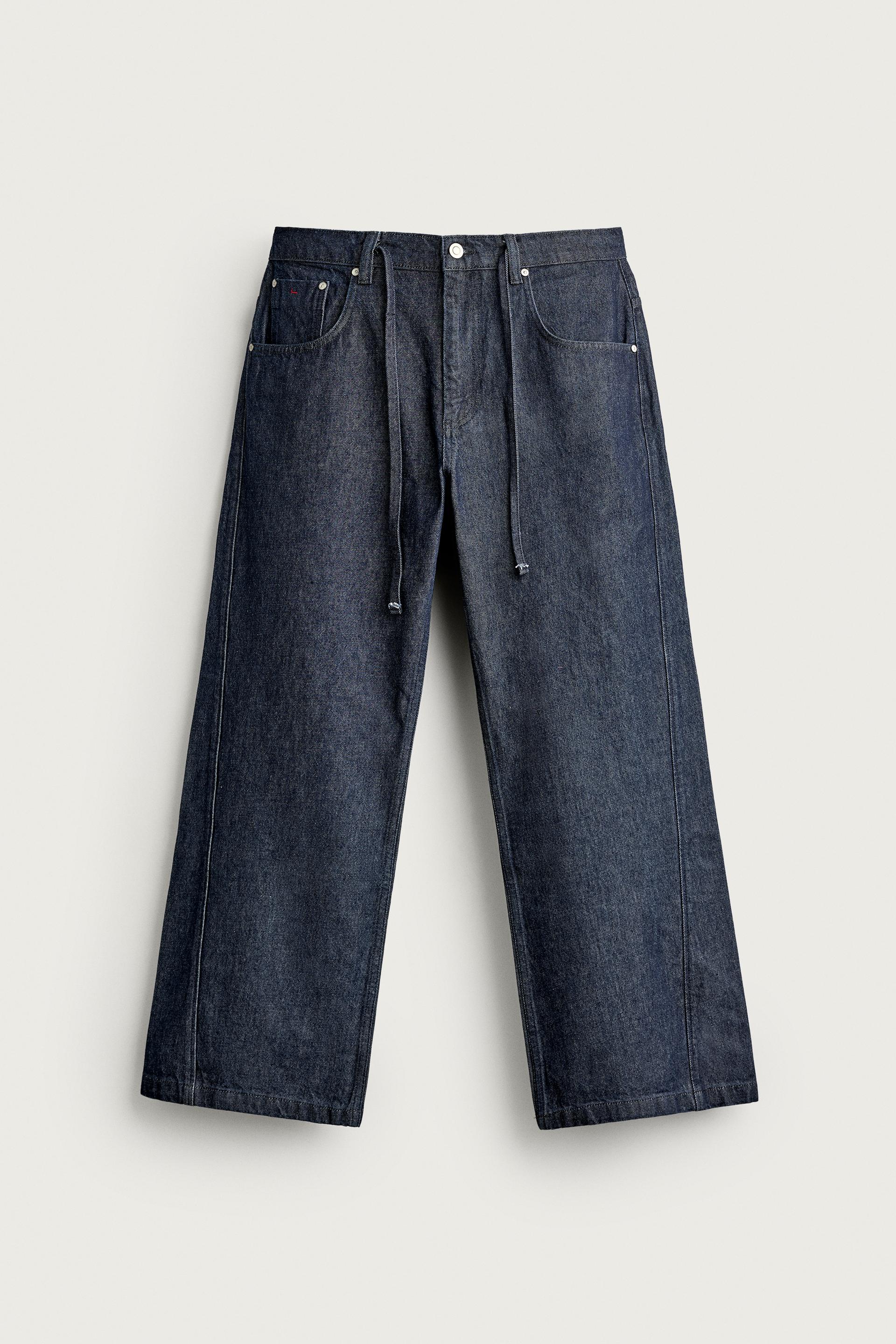 Zara JEANS RELAXED FIT COSTURA GIRADA — Indigo