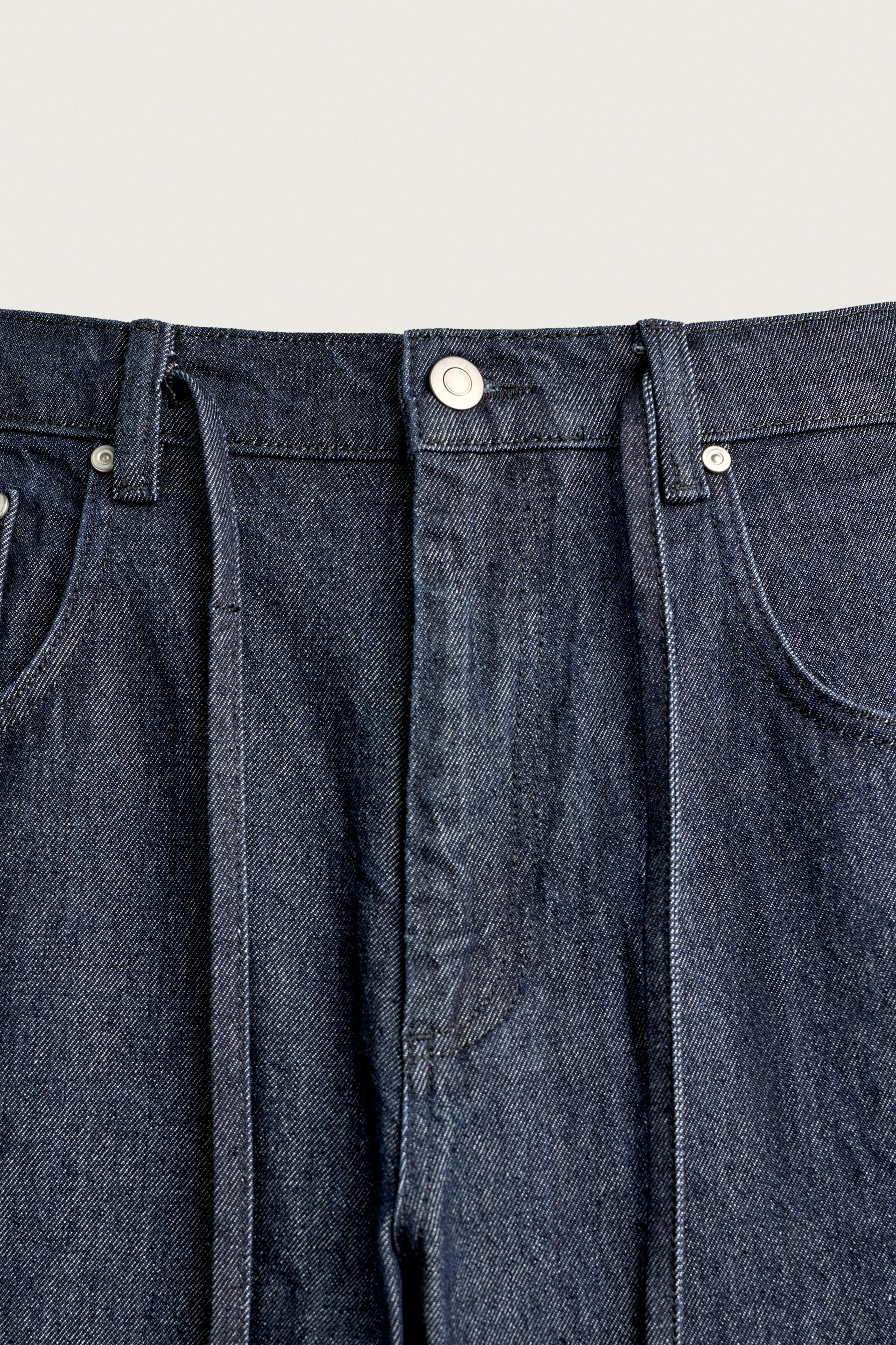 Zara JEANS RELAXED FIT COSTURA GIRADA — Indigo