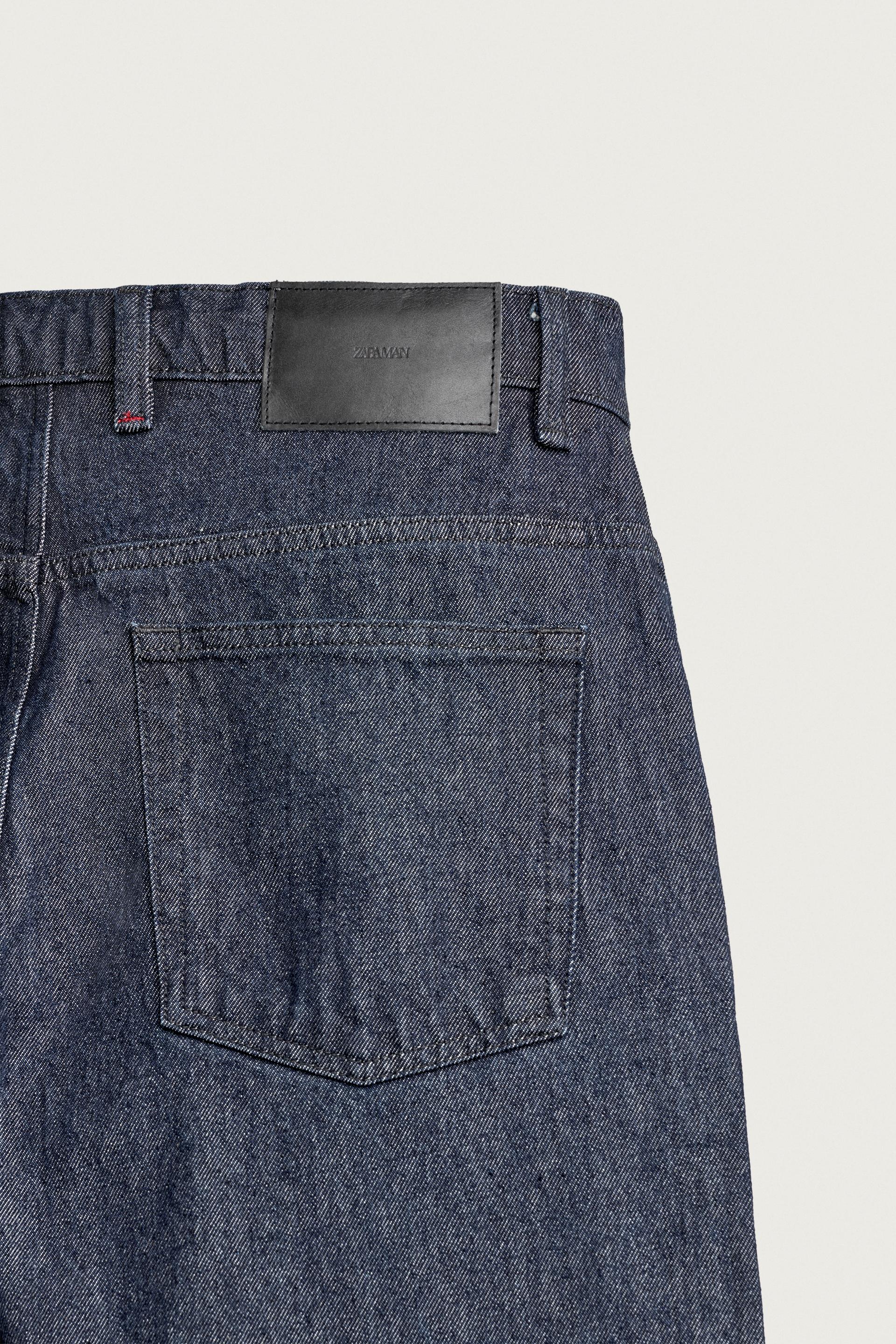 Zara JEANS RELAXED FIT COSTURA GIRADA — Indigo